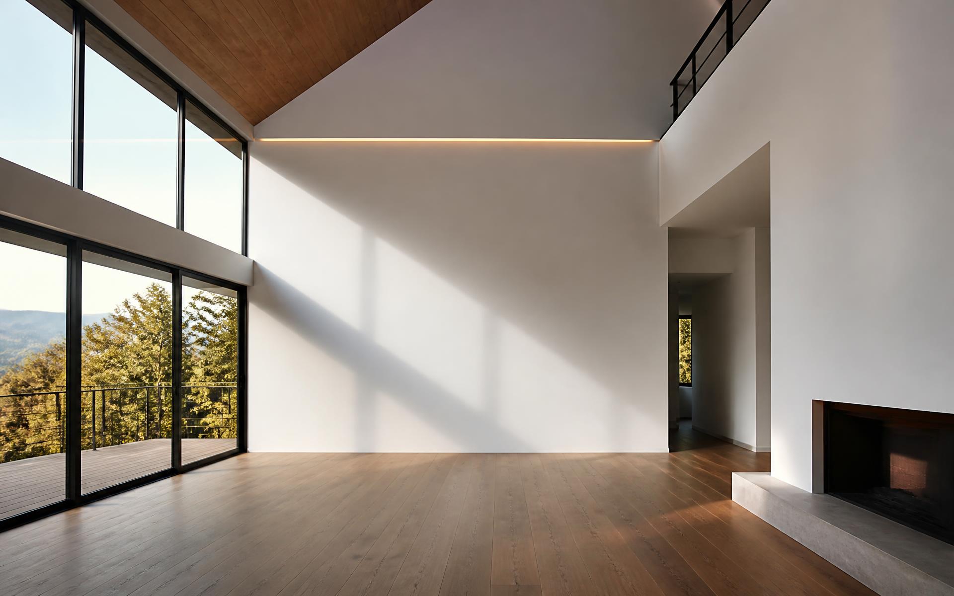 Flawlessly finished drywall and painted walls in a bright modern living space